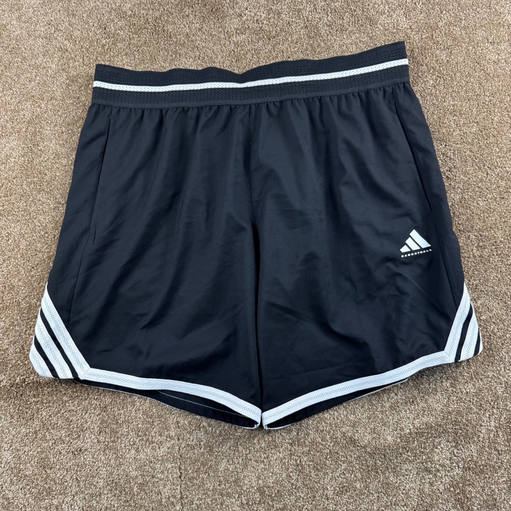Adidas Mens Basketball Select Shorts Black White 7 Inch Inseam XL JJ1888 NWT